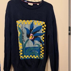 Scotch & Soda Intarsia Artwork Dark Blue Sweater